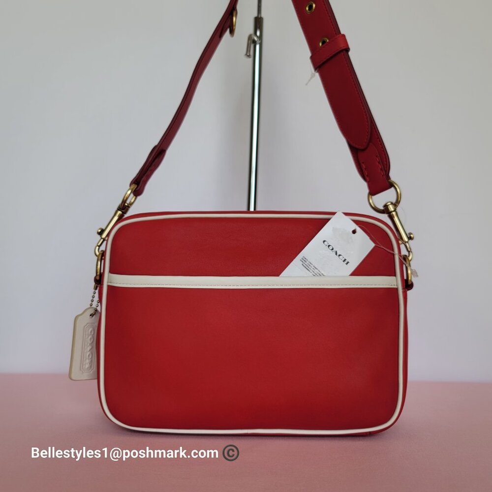 COACH Unisex 1941 Camera Glovetanned Leather with COACH Stamp Crossbody Bag⭐ - Picture 6 of 16